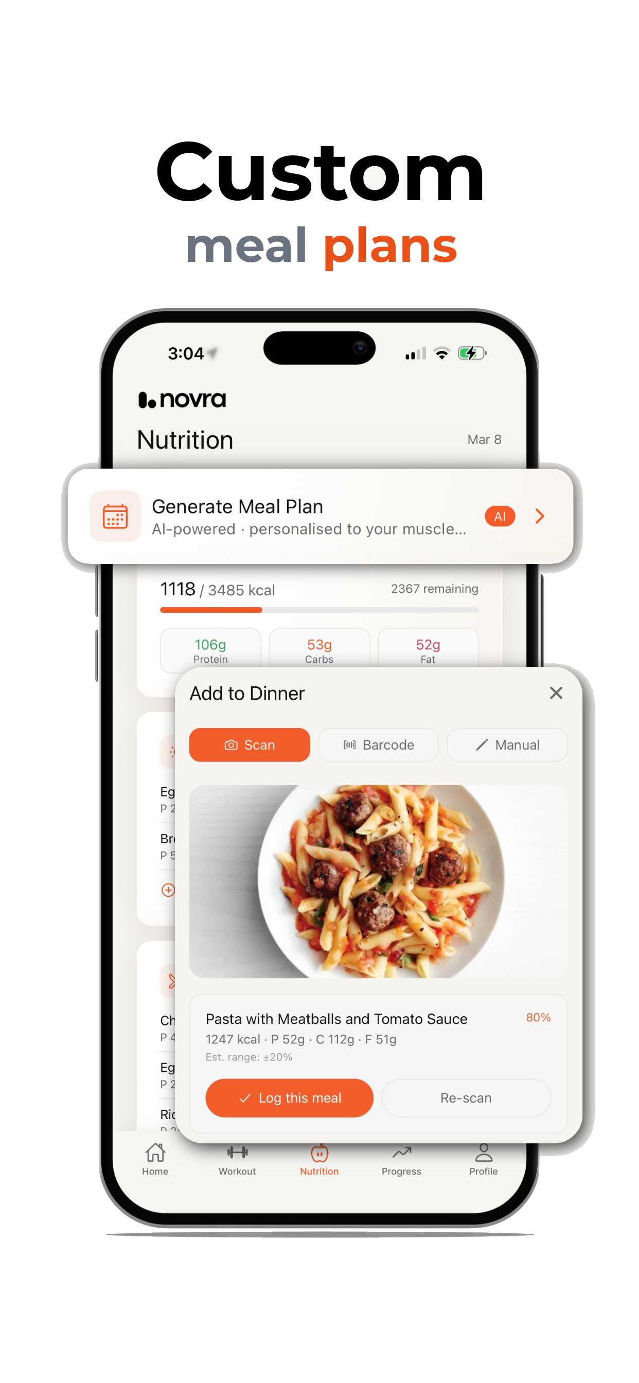 Custom meal plans